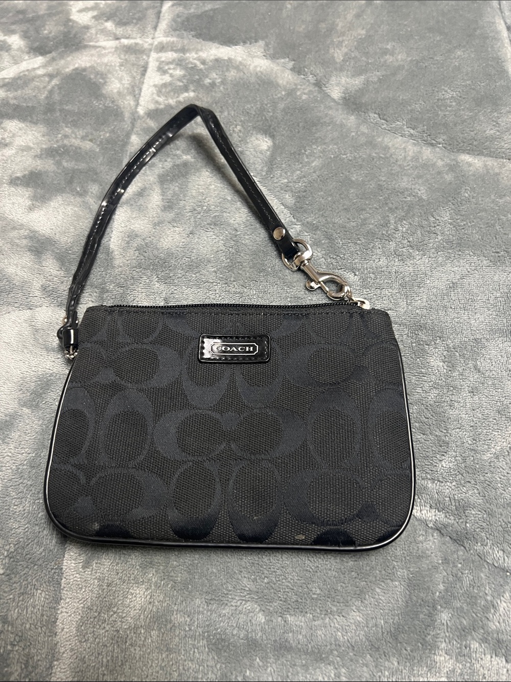 Coach Black Signature Wristlet